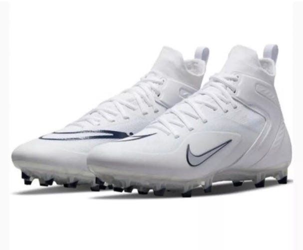 Nike Alpha Huarache 8 Elite White Navy Lacrosse Cleats men’s size 8 *NEW*