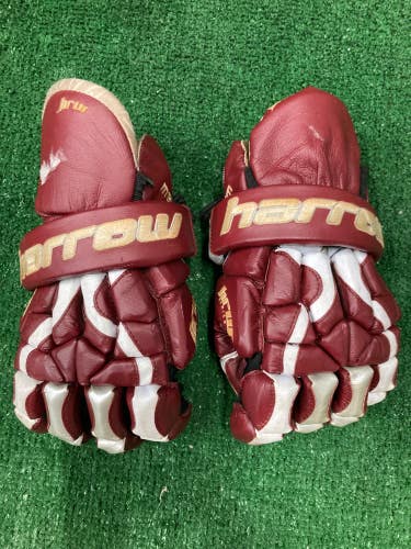 Red Used Harrow Lacrosse Gloves Small