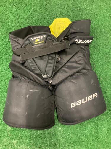 Black Used Junior Large Bauer S27 Hockey Goalie Pants