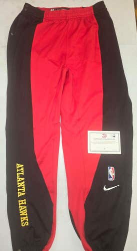150 ATLANTA HAWKS Team Player Issued 2023/24 Breakaway Authentic Pants BLACK/RED