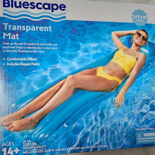 NWT 5ft 6in Pool Mat - Transparent Blue