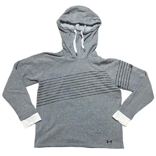 Womens Small - Under Armour Heather Grey Hood Sweatshirt - Cowl Neck Hoodie 2017