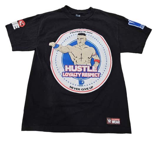 Men's Medium - WWE John Cena Hustle Loyalty Respect Never Give Up Shirt 2018