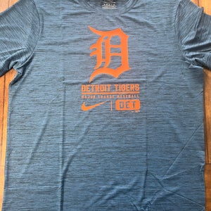 Detroit Tigers Shirt Dri Fit T-Shirt Short Sleeve Blue Men's XXL