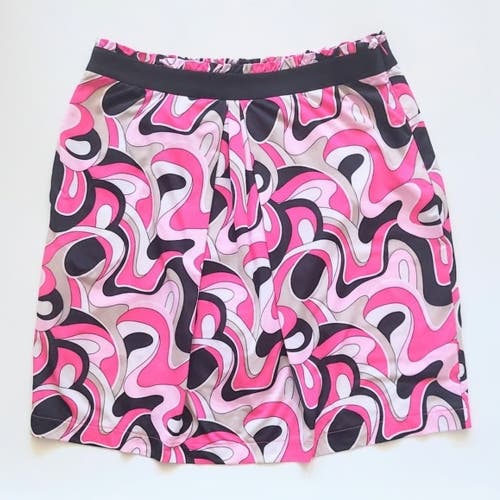 Fairway & Greene Womens Martha Pucci Sz 2 Pink Black Retro Print Golf Skort New