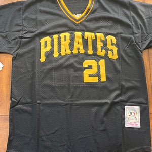Roberto Clemente Pirates Black Stitched Jersey Size XL