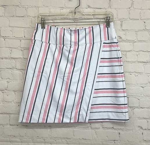 Fairway & Greene Womens J32285 Size Small White Pink Navy Stripe Golf Skort NWT