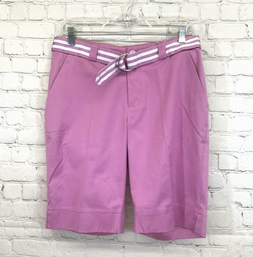 Fairway & Greene Womens A32181 Cotton Stretch Sz 4 Pink Bermuda Golf Shorts NWT