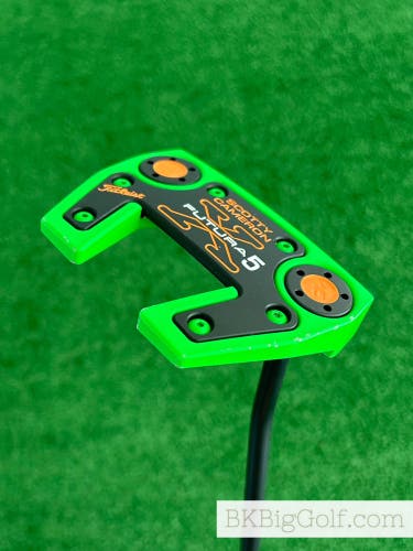 Titleist Scotty Cameron Futura X 5 Custom Painted Lime Green & Orange 34” Putter