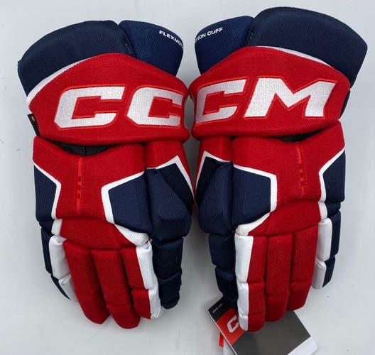 NEW CCM Tacks AS-V Gloves, Navy/Red/White, 15"