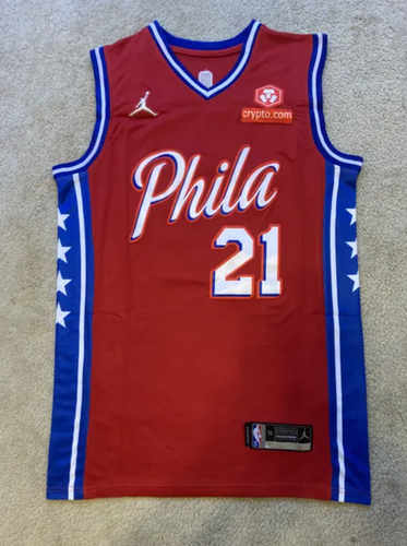 NEW - Mens Stitched Nike NBA Jersey - Joel Embiid - 76ers - M-XL - Red