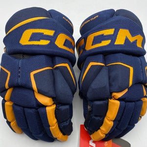 NEW CCM Tacks AS-V Gloves, Navy/Sunflower, 11"