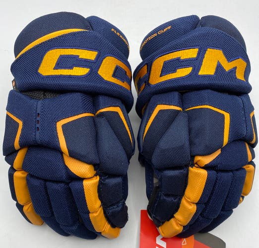 NEW CCM Tacks AS-V Gloves, Navy/Sunflower, 12"