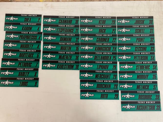 Texas Stars Locker Room Nameplates  (8"x2") 71901