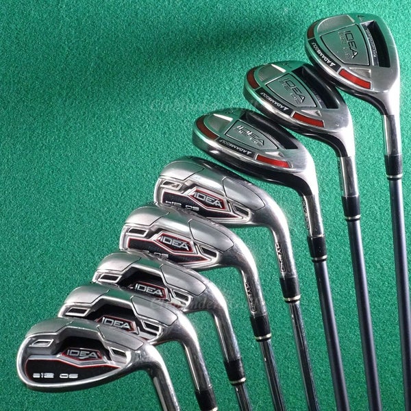 Adams Golf A12 OS 4H-6H, 7-PW & SW Iron Set Factory Regular Flex w/ Headcovers