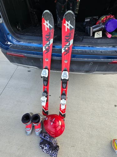 BUNDLE: Used Kid's Volkl 110 cm All Mountain AC Unlimited Skis kit