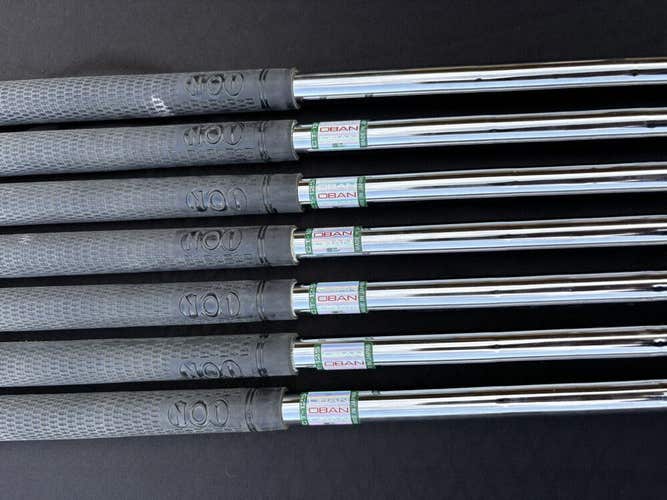 Oban CT-125 Extra Stiff Chrome Iron Shafts 5-PW & GW. Taper Tip .355 No. 1 Grips