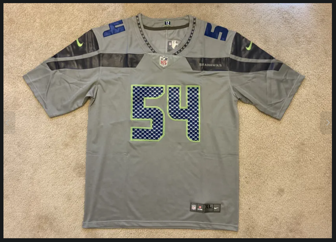 NEW - Mens Stitched Nike NFL Jersey - Bobby Wagner - Seahawks - S-3XL grey