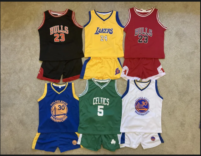 Youth Kids Baby NBA Basketball Jersey Shorts Jordan Kobe & Curry –2T-Boys 10- Bulls Lakers Warriors