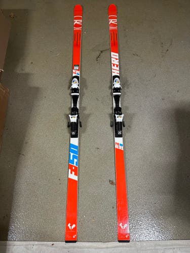 Used Rossignol 210 cm Racing Skis With Bindings Max Din 18