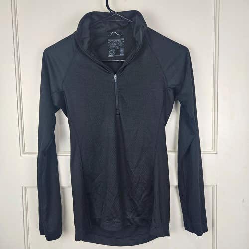 Patagonia Capilene Base Layer Top Womens XS Black Midweight 1/4 Zip Polartec