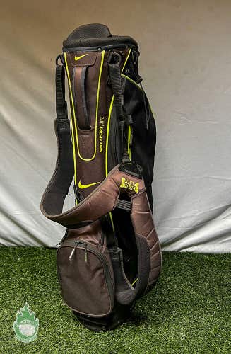 Used Nike Sport Lite Black Golf Stand Bag 5-Way With Strap No Rainhood