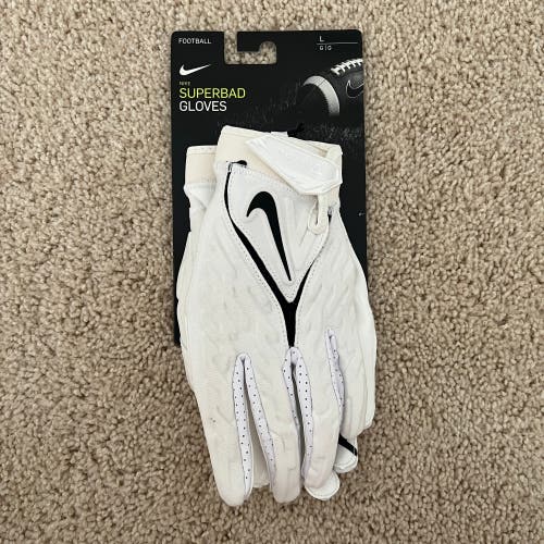 Nike Superbad 6.0 Adult Football Gloves Size L White/Black