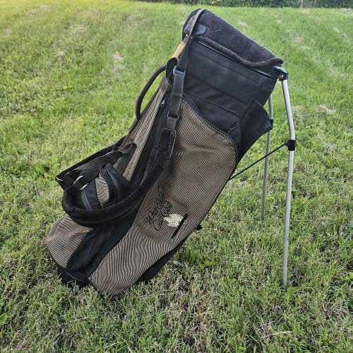 Vintage Ping Hoofer 4-Way Golf Stand Bag w/ Carry And Dual Straps Black Brown