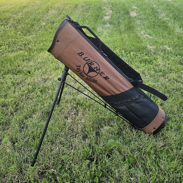 Vintage TaylorMade Burner Bubble 3-Way Golf Stand Sunday Bag Black Bronze Rare