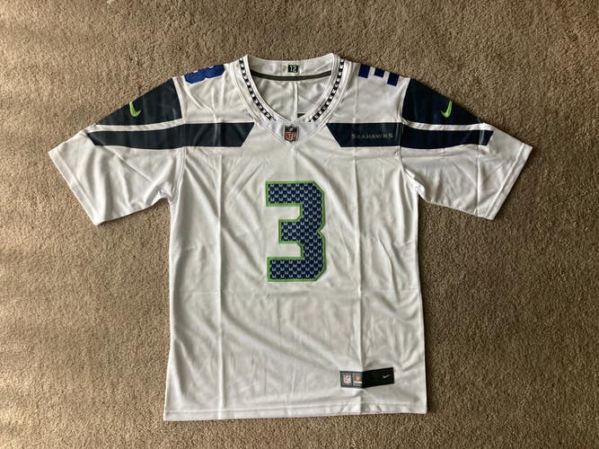 NEW - Mens Stitched Nike NFL Jersey - Russell WIlson - Seahawks - S-3XL - white