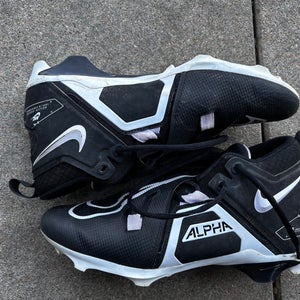 Black Used Size 8.5 Adult Men's Nike Alpha Menace Pro 3 High Top Cleats