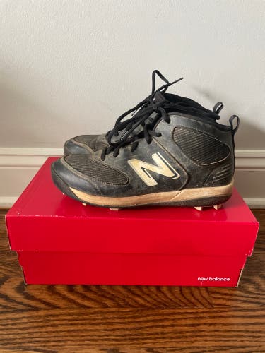 New Balance Youth Baseball Cleats 3000v6 Rubber Molded Size 6.5 Black/White