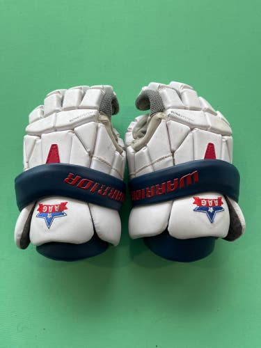 White Used Warrior Evo Lacrosse Gloves Small