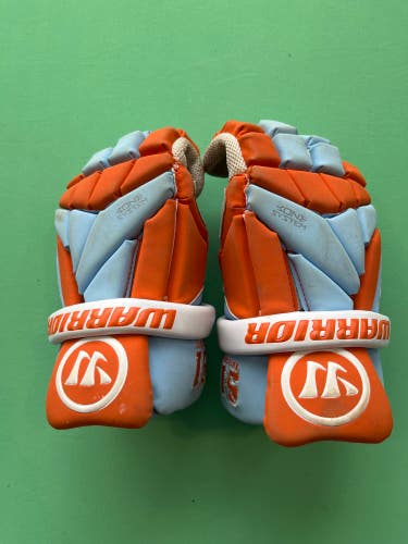 Blue Used Warrior Evo Lacrosse Gloves Small