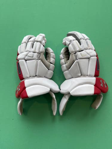 White Used Under Armour Command Pro Lacrosse Gloves Medium