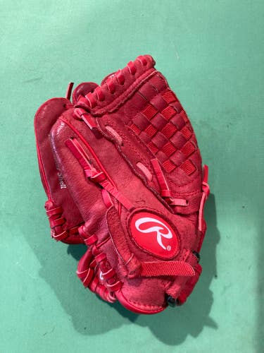 Red Used Kid Pitch (9YO-13YO) Rawlings Highlight Series Left Hand Throw Pitcher's Baseball Glove 10.