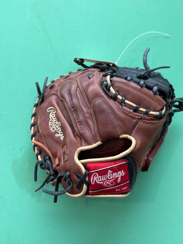 Brown Used Adult Rawlings Sandlot Series Right Hand Throw Catcher's Baseball Glove 33"