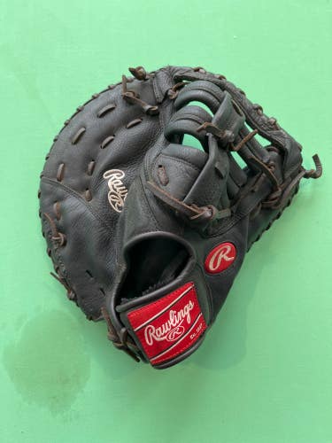 Black Used Rawlings Premium Series Right Hand Throw First Base Baseball Glove 12.5"