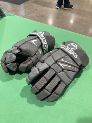Gray Used Maverik MX Lacrosse Gloves 12"