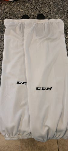 White Used Senior Large CCM Socks