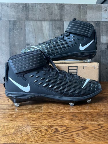 Nike Force Savage Pro 2 Black Detachable Football Cleats BV3981-001 Men's 14