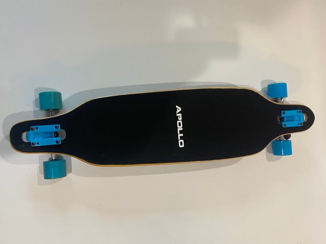 Blue longboard skatebaord
