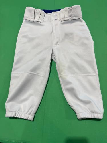 White Used Small Youth Mizuno Baseball Game Pants