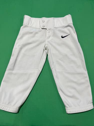 White Used XS Youth Nike Baseball Game Pants Blue Stripe