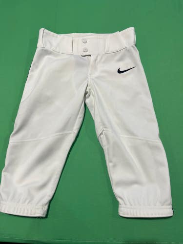 White Used XS Youth Nike Baseball Game Pants