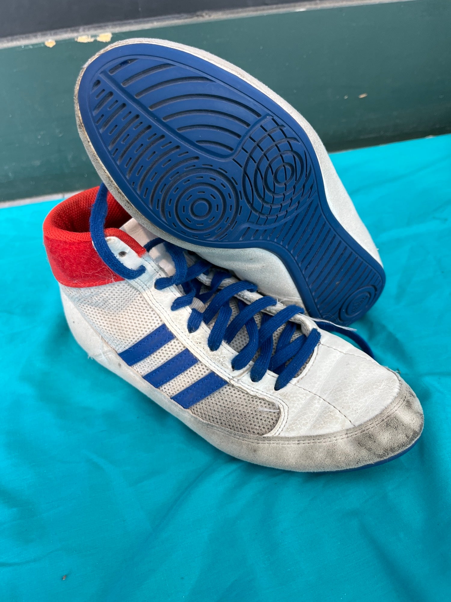 adidas gazelle silver green womens adidas Adizero Varner Wrestling Shoes (Silver / Red / Red) 6.5 main image 1