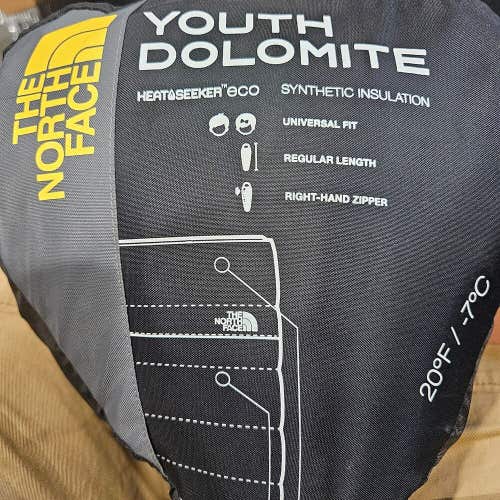 The North Face Youth Dolomite 20F/-7C Sleeping Bag 65" Camping Travel