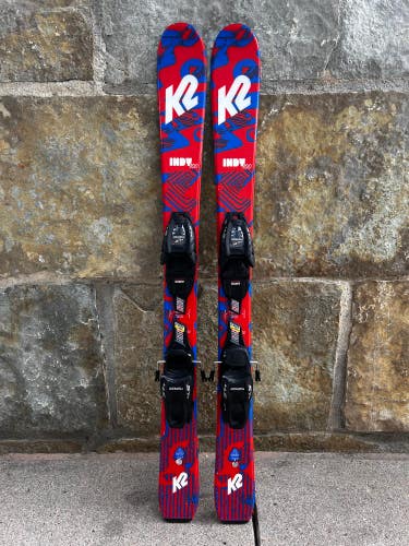 Used Kid's K2 Indy 100 cm All Mountain Skis With Marker 4.5 Bindings