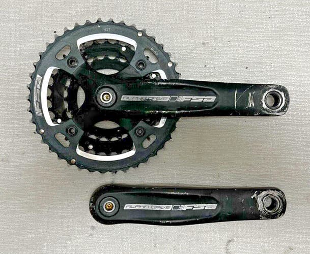 FSA Alpha Drive 175mm 42/32/22 Black Aluminum/Steel Mtn Bike Triple Crankset