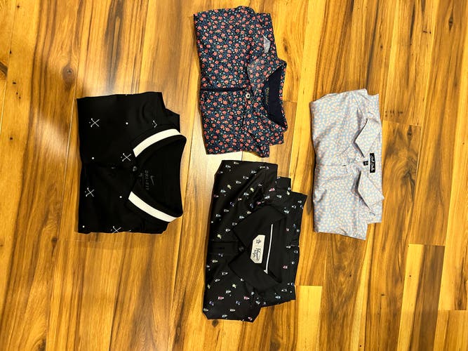 Mens 4 Polo Golf Shirt Lot- EUC